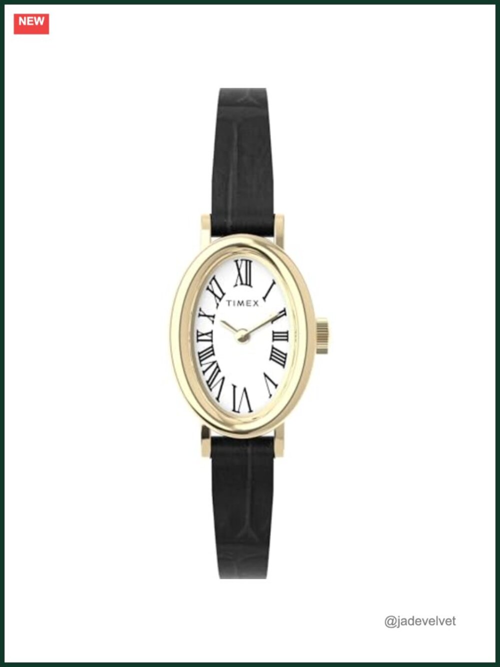 Timex Cavatina Watch Gold-Tone Stainless-Steel Black Leather Strap